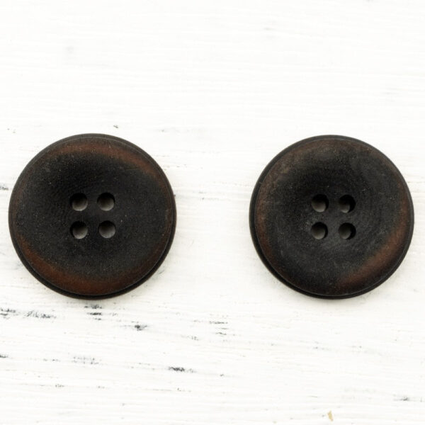 Retro Frosted Black Tagut Nut Buttons for Denim Jackets 12pcs - Image 3