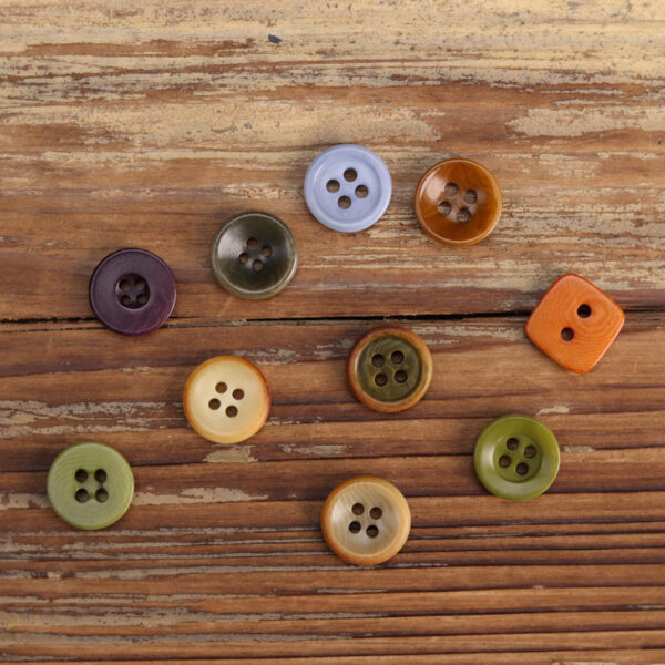 11.5mm Natural Fruit Shirt Buttons for Polo Shirts 45 Pack (9 Styles) - Image 3