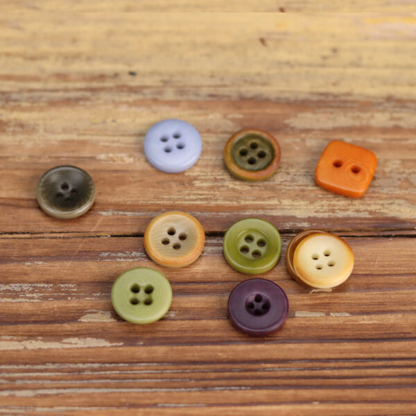 11.5mm Natural Fruit Shirt Buttons for Polo Shirts 45 Pack (9 Styles) - Image 2