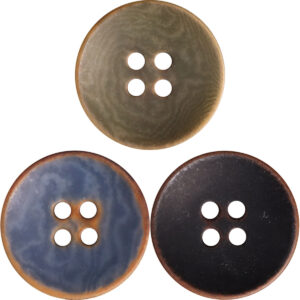 Bowl-Shaped Natural Fruit Buttons Black Blue Green Burned Edges 12PCS