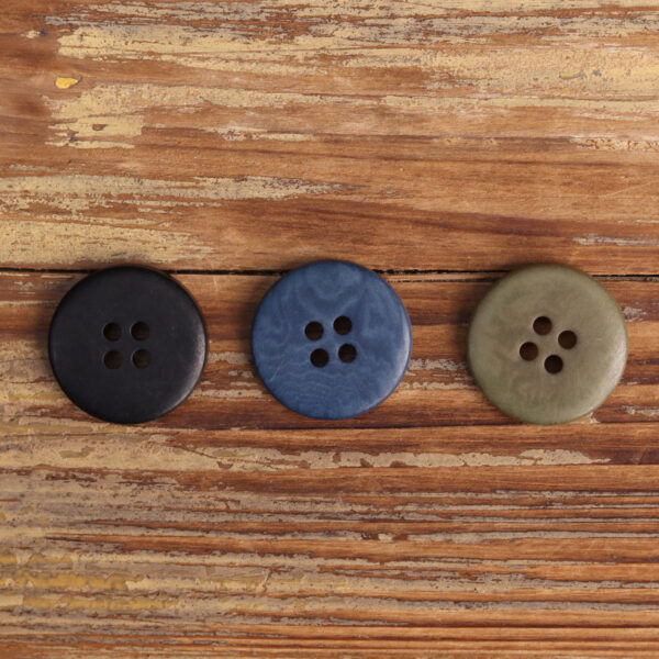 Bowl-Shaped Natural Fruit Buttons Black Blue Green Burned Edges 12PCS - Image 2