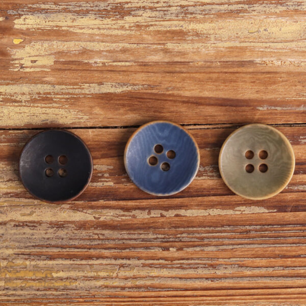 Bowl-Shaped Natural Fruit Buttons Black Blue Green Burned Edges 12PCS - Image 3