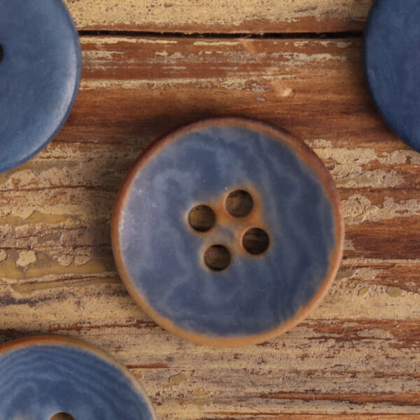 Bowl-Shaped Natural Fruit Buttons Black Blue Green Burned Edges 12PCS - Image 5
