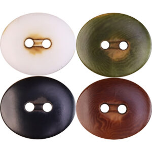 Oval Two-Eye Natural Fruit Buttons for Kids' Clothing 20 Pack 