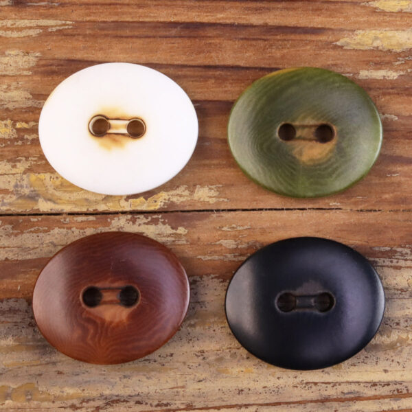 Oval Two-Eye Natural Fruit Buttons for Kids' Clothing 20 Pack