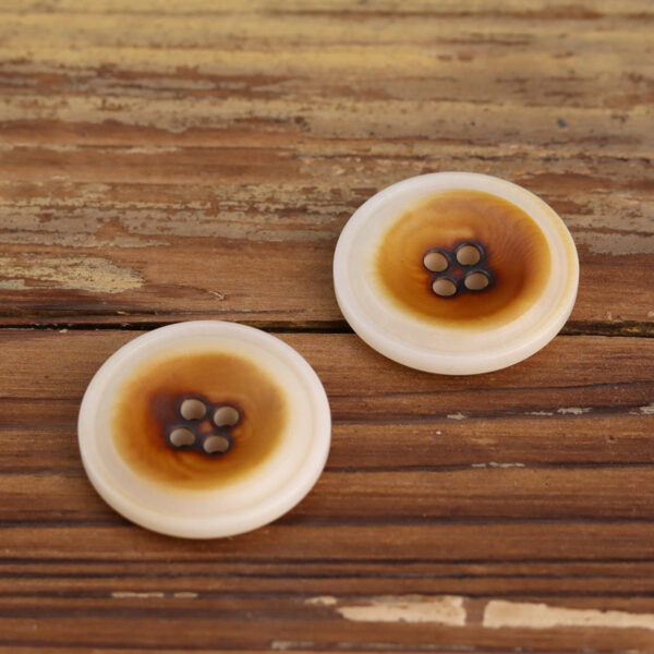 Corozo Buttons Burned White for Coats Trousers 20pcs - Image 5