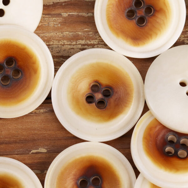 Corozo Buttons Burned White for Coats Trousers 20pcs - Image 3