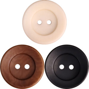 Red-Khaki Bowl-Shaped Two-Hole Corozo Buttons 25 Pack