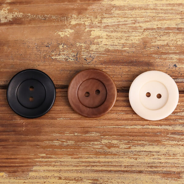 Red-Khaki Bowl-Shaped Two-Hole Corozo Buttons 25 Pack - Image 4