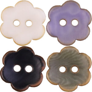 Flower-Shaped Eco-Friendly Corozo Buttons For Kids' Clothing 20 Pack 