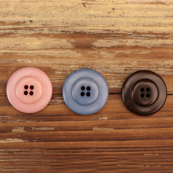 Dark Coffee Pink Blue Natural Eco-Friendly Corozo Buttons 20 Pack (4 Sizes) - Image 2