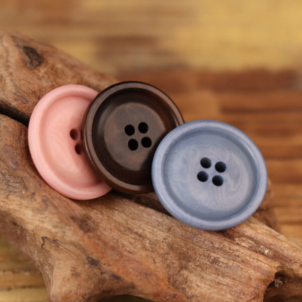 Dark Coffee Pink Blue Natural Eco-Friendly Corozo Buttons 20 Pack (4 Sizes) - Image 3