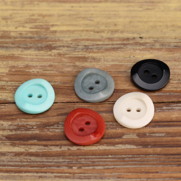 Sky Blue Irregular Surface Corozo 2 Hole Buttons for Shirts Cardigans 20 Pack - Image 3