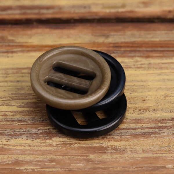 Two Oblong Hole Corozo Buttons Black Navy Blue Khaki 15 Pack (3 Colors) - Image 4