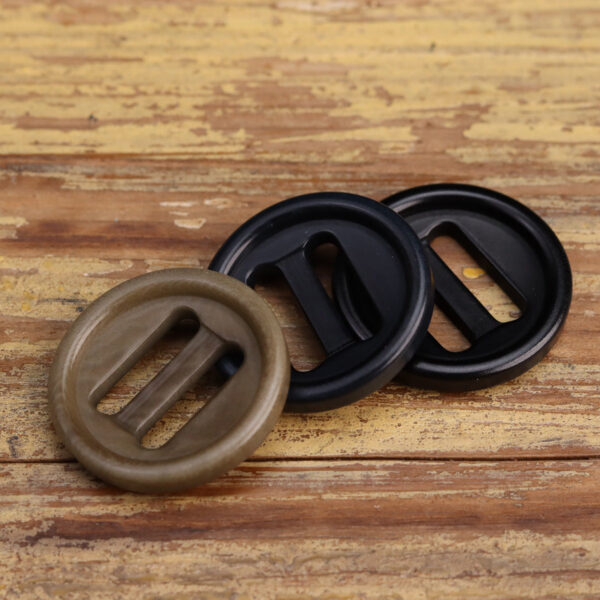 Two Oblong Hole Corozo Buttons Black Navy Blue Khaki 15 Pack (3 Colors) - Image 5