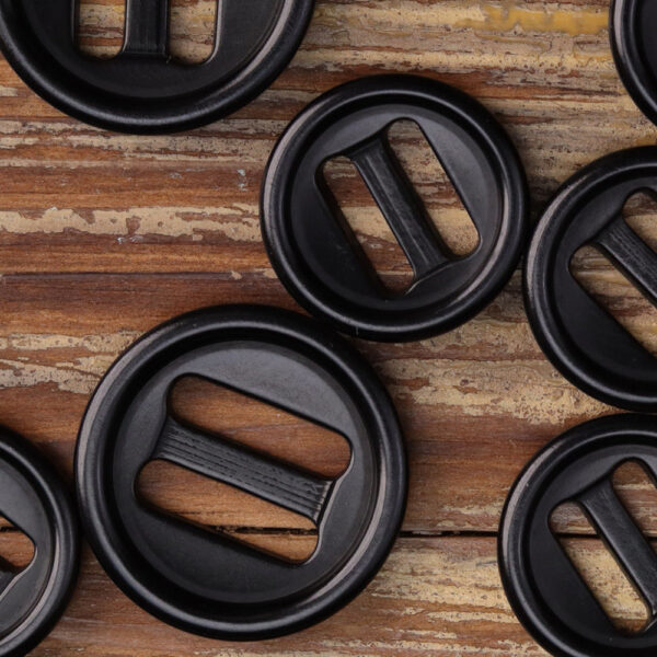 Two Oblong Hole Corozo Buttons Black Navy Blue Khaki 15 Pack (3 Colors) - Image 7