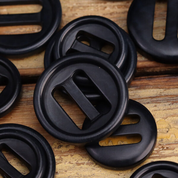 Two Oblong Hole Corozo Buttons Black Navy Blue Khaki 15 Pack (3 Colors) - Image 8