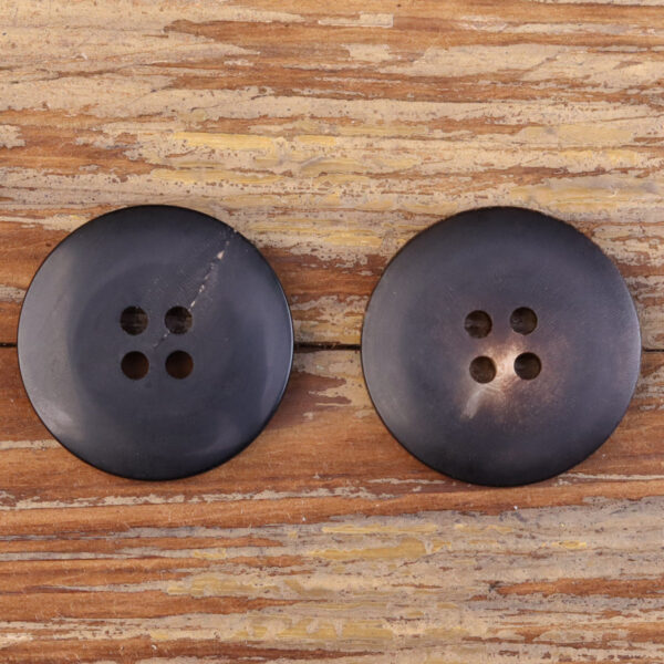 15-25mm Black Coffee Double-Circle Matte Retro Horn Buttons 25 Pack - Image 2
