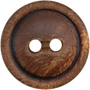 Retro 2 Hole Yellowish-Brown Burned Black Natural Horn Buttons 20 Pack