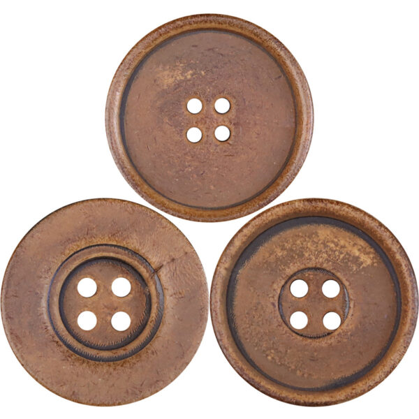 Retro Distressed Burned Yellowish Woolen Suit Coat Horn Buttons 25 Pack