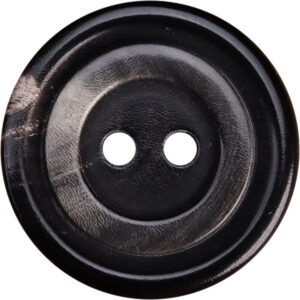 Silver-Gray Black Two-Hole Water Buffalo Horn Buttons 10pcs