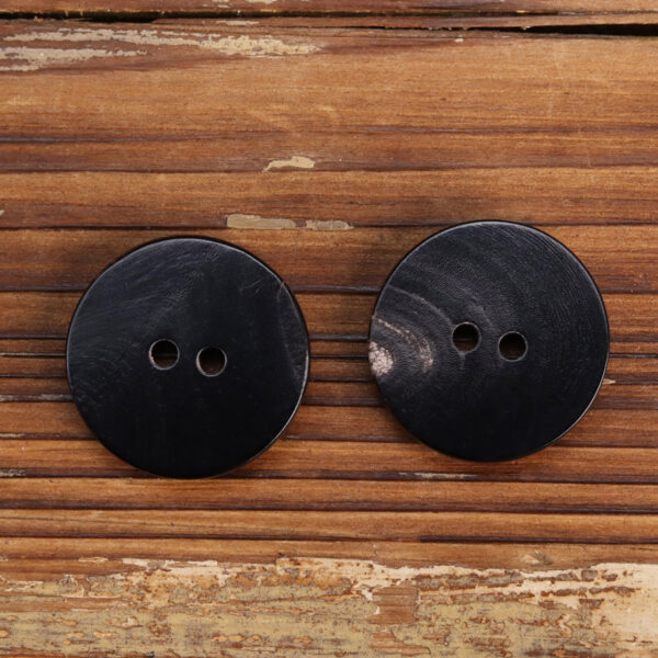 Silver-Gray Black Two-Hole Water Buffalo Horn Buttons 10pcs - Image 4