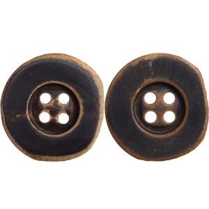 Black Coffee Irregular Shaped Burnished Horn Buttons 25 Pack (5 Sizes)