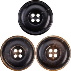 Burnished Black Dark Coffee Natural Horn Buttons 15 Pack (3 Colors)