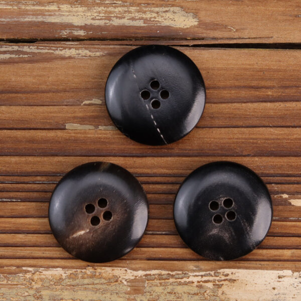Burnished Black Dark Coffee Natural Horn Buttons 15 Pack (3 Colors) - Image 2