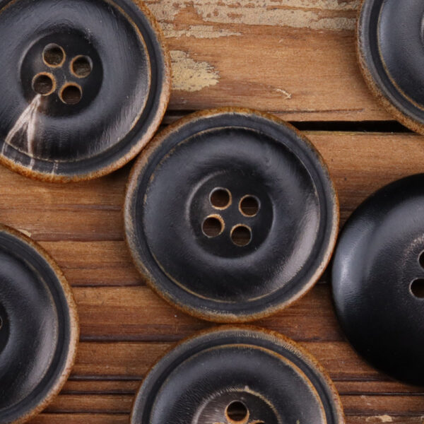Burnished Black Dark Coffee Natural Horn Buttons 15 Pack (3 Colors) - Image 6
