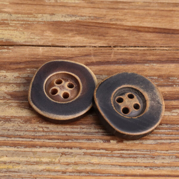Black Coffee Irregular Shaped Burnished Horn Buttons 25 Pack (5 Sizes) - Image 4