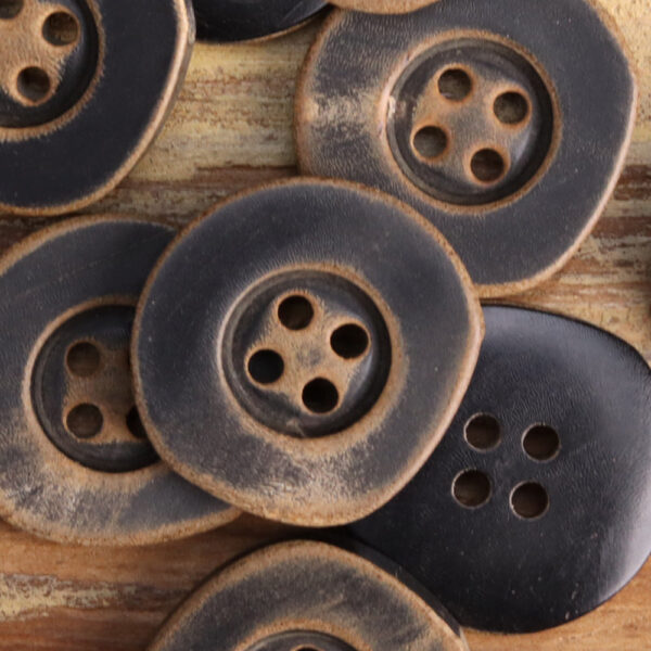 Black Coffee Irregular Shaped Burnished Horn Buttons 25 Pack (5 Sizes) - Image 6