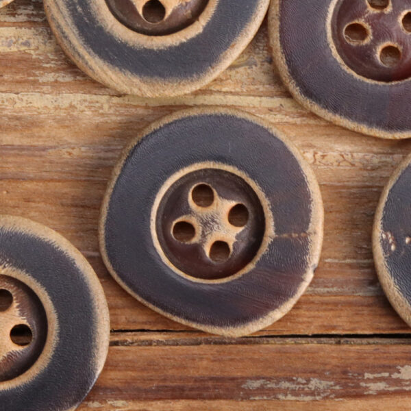 Black Coffee Irregular Shaped Burnished Horn Buttons 25 Pack (5 Sizes) - Image 7