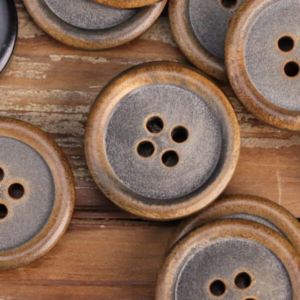 Retro Horn Round-Edged All-Black Burnished Buttons 20 Pack(5 Sizes) - Image 5