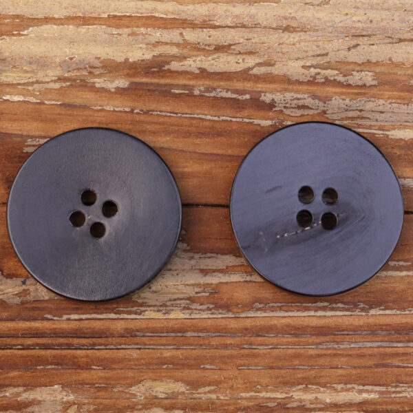 Crescent-Shaped Retro Burned Black Horn Four-Hole Buttons 25 Pack - Image 2