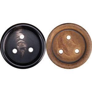 3-Hole Retro Black Yellowish-Brown Horn Buttons 10pcs