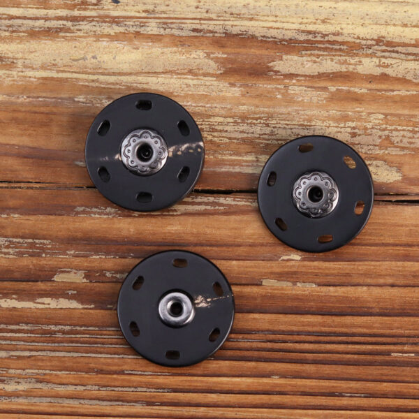 24-40L High-End Natural Black Genuine Horn Snap Buttons 3pcs - Image 3