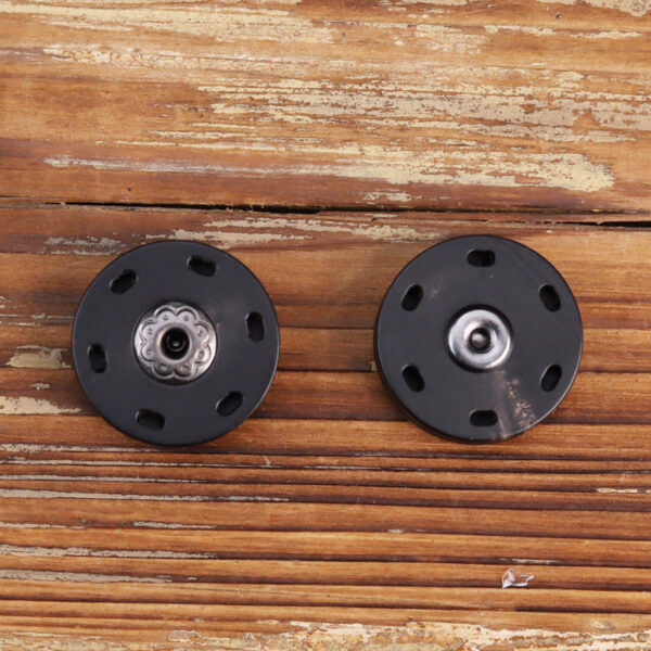 24-40L High-End Natural Black Genuine Horn Snap Buttons 3pcs - Image 5