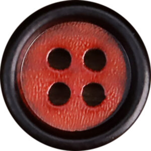 Red Round-Edged Natural Genuine Horn Shirt Buttons 10pcs