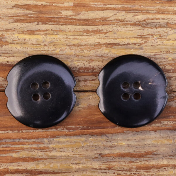 Black Burnished Irregular Natural Horn Buttons 20 Pack (5 Sizes) - Image 2