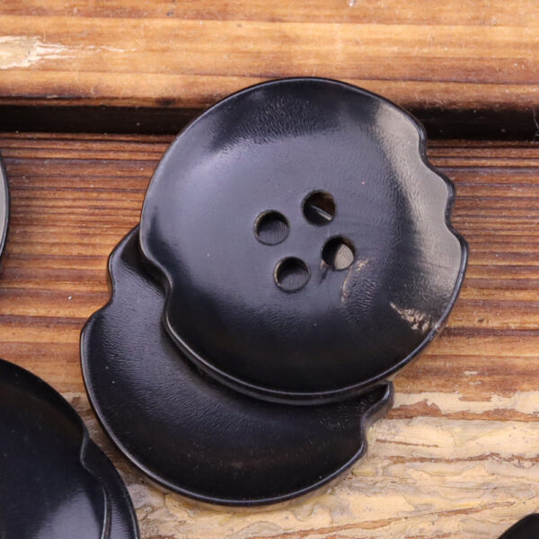 Black Burnished Irregular Natural Horn Buttons 20 Pack (5 Sizes) - Image 5