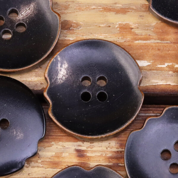 Black Burnished Irregular Natural Horn Buttons 20 Pack (5 Sizes) - Image 6