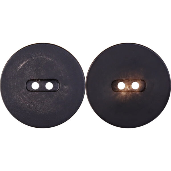 Black Dark Coffee Two-Eye Retro Horn Buttons 30 Pack (6 Sizes)