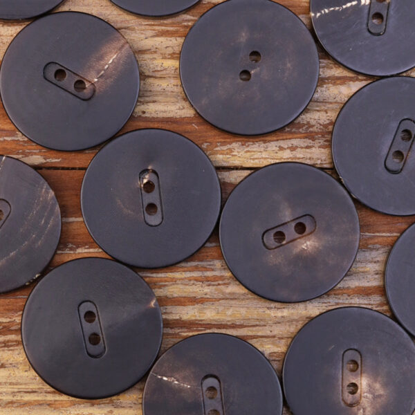 Black Dark Coffee Two-Eye Retro Horn Buttons 30 Pack (6 Sizes) - Image 5