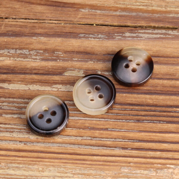 11.5mm Round-Edged Natural Yellow Cattle Horn Shirt Buttons 6pcs - Image 5