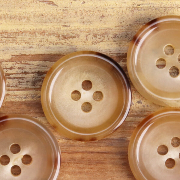 15-25mm Beige Coffee Natural Yellow Cattle Horn Buttons 6pcs - Image 6