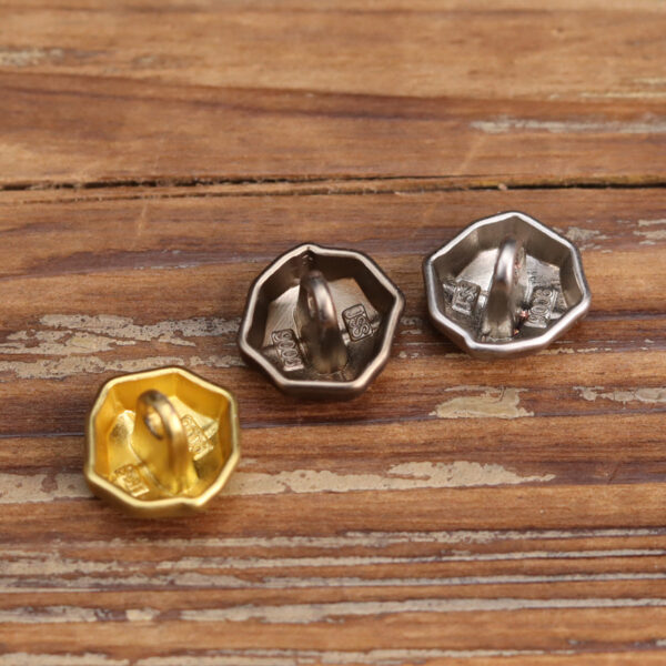 Vintage Distressed Gold Silver Brown Metal Buttons 18 Pack - Image 2