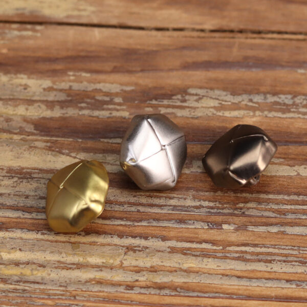 Vintage Distressed Gold Silver Brown Metal Buttons 18 Pack - Image 3