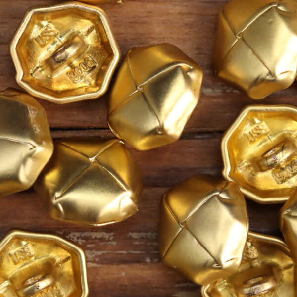 Vintage Distressed Gold Silver Brown Metal Buttons 18 Pack - Image 6