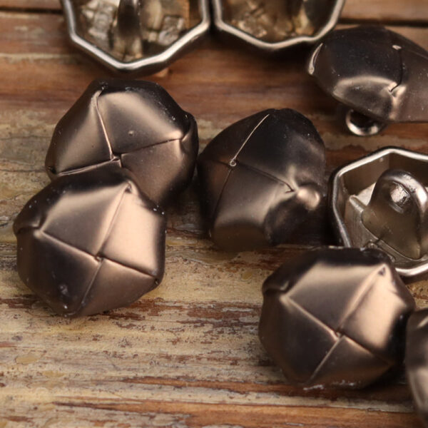 Vintage Distressed Gold Silver Brown Metal Buttons 18 Pack - Image 5